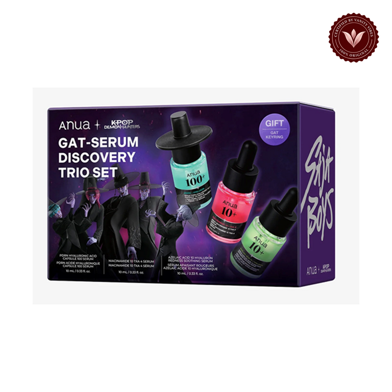Anua K-Pop Demon Hunters GAT Serum Discovery Trio Set front packaging