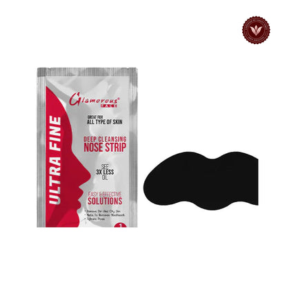 Glamorous Face Charcoal Deep Cleansing Nose Strips, centered on a white background with Vanity Vibes badge