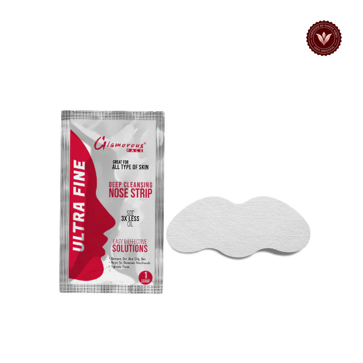 Glamorous Face Ultra Fine Deep Cleansing Nose Strips (6 Strips) Lavender white background product image with Vanity Vibes badge