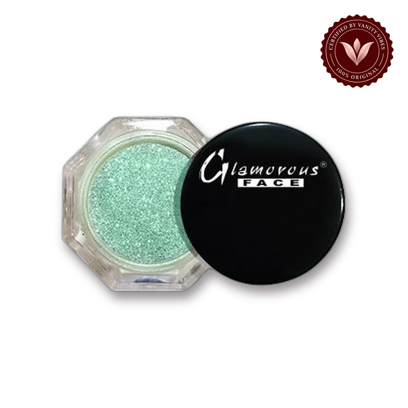 Glamorous Face Sparkling Dust (shade 114) white background product hero with Vanity Vibes badge