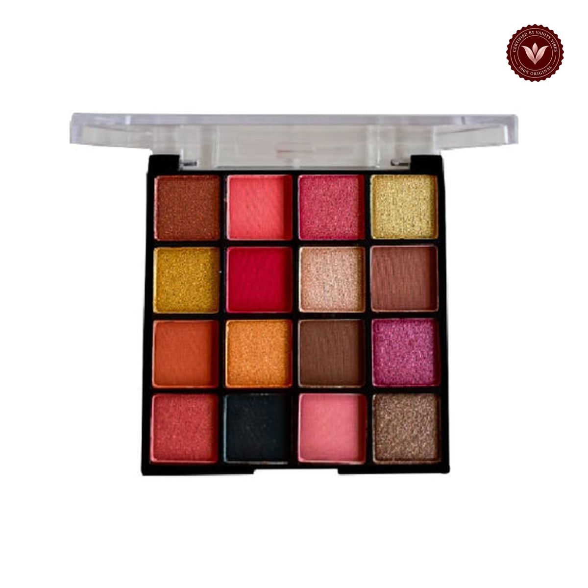 Glamorous Face 16 Color Cherish Eyeshadow Palette (A) — centered product photo on white with Vanity Vibes badge