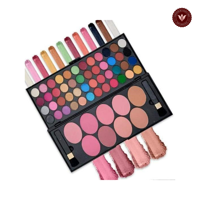 Glamorous Face 24+24+9 Matte, Velvet Eyeshade & Blushon Kit — centered on white background with Vanity Vibes badge