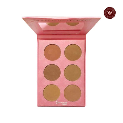 Glamorous Face 6 Color Contour Powder Kit Group A on a white background with Vanity Vibes badge