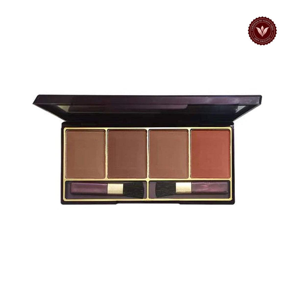 Glamorous Face 4 Color Contour & Bronzer Palette Group E-B on a white background with Vanity Vibes badge