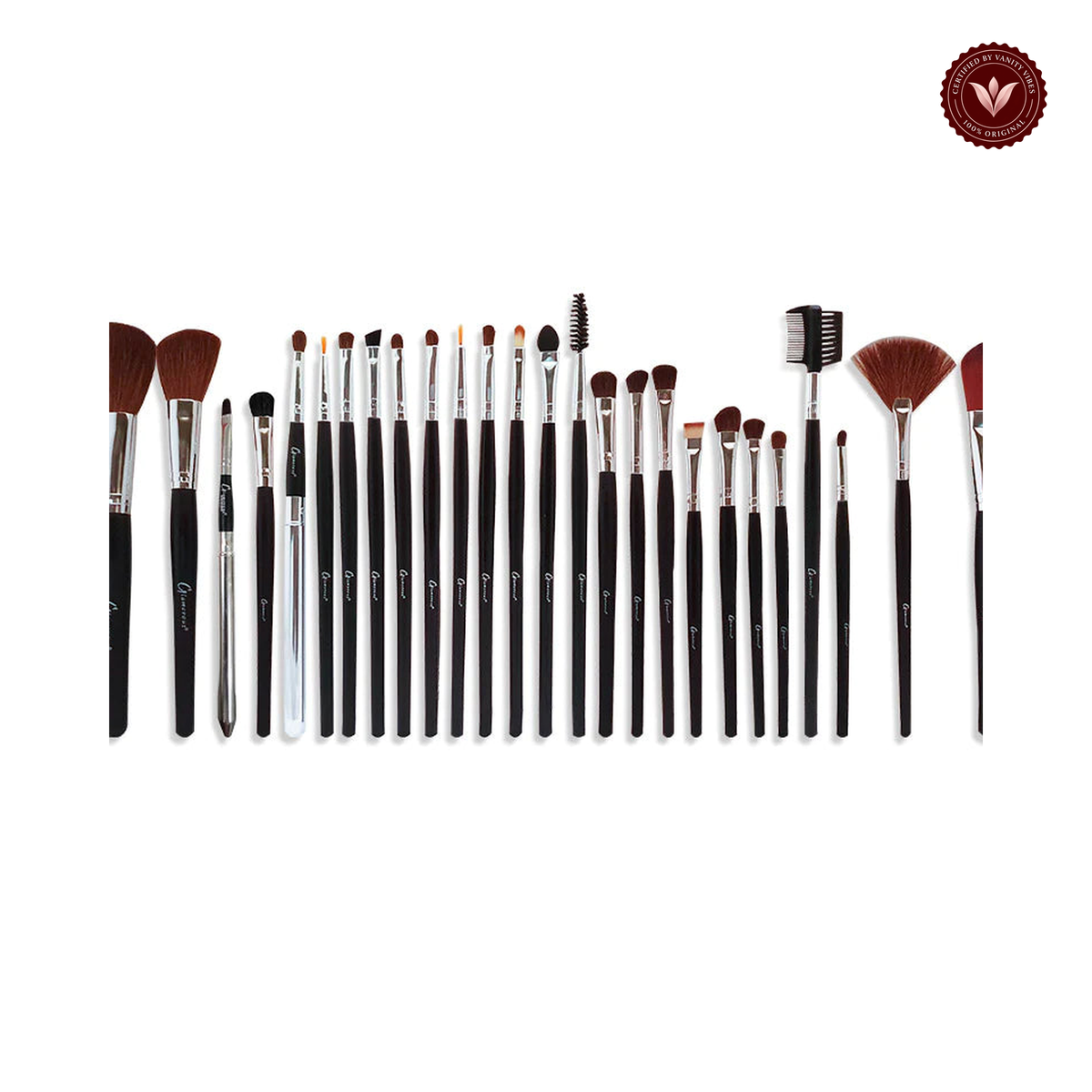 Glamorous Face 26 Piece Leather Brushset Pro. — centered on white background with Vanity Vibes badge