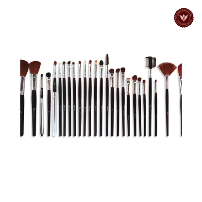Glamorous Face 26 Piece Leather Brushset Pro. — centered on white background with Vanity Vibes badge