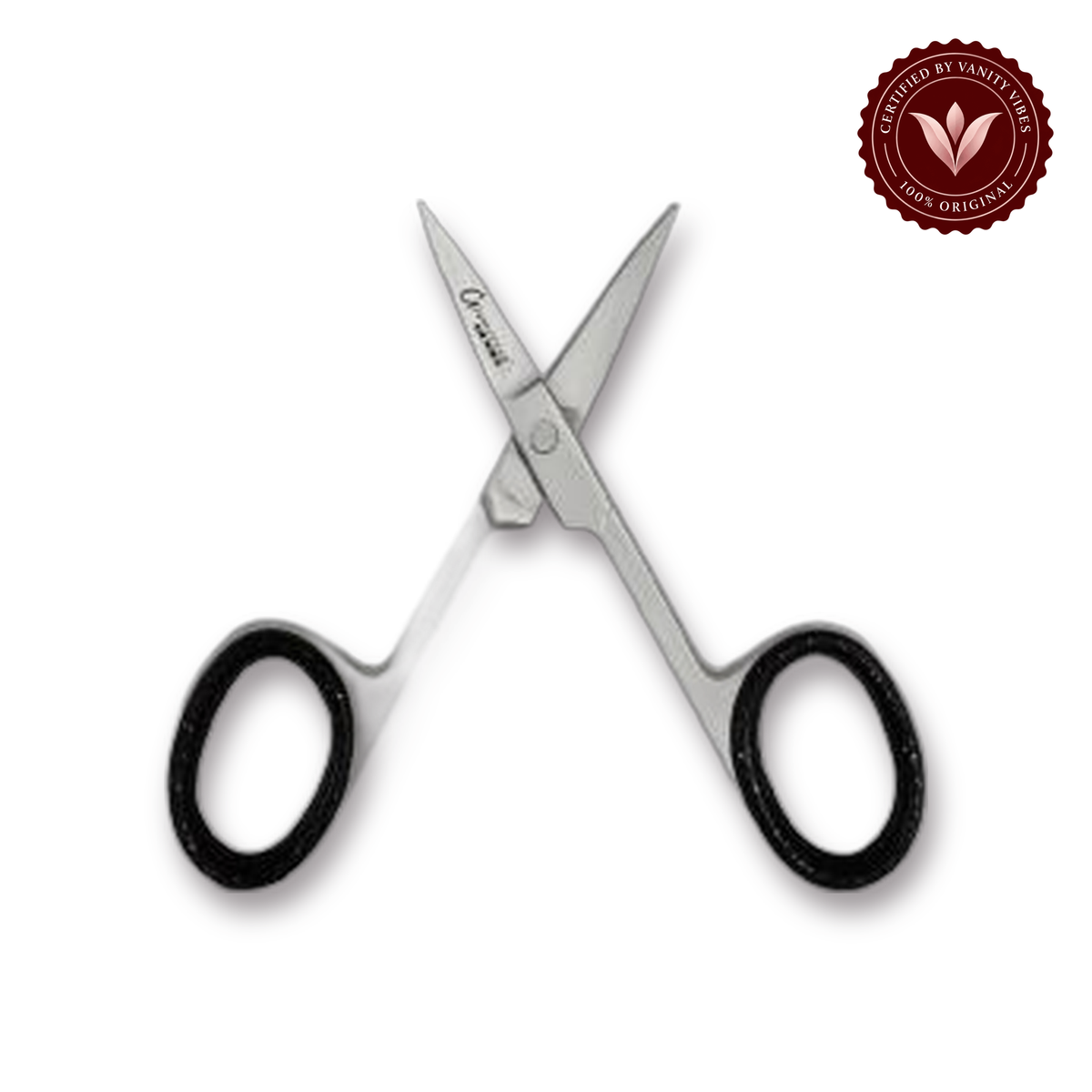 Glamorous Face Self Grooming Scissor (B) white background product hero with Vanity Vibes badge