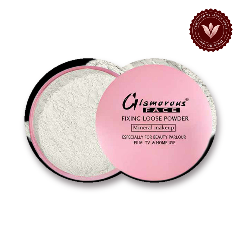 Glamorous Face HD Mineral Matte Finish Fixing Loose Powder (G TL-2) white background product hero with Vanity Vibes badge