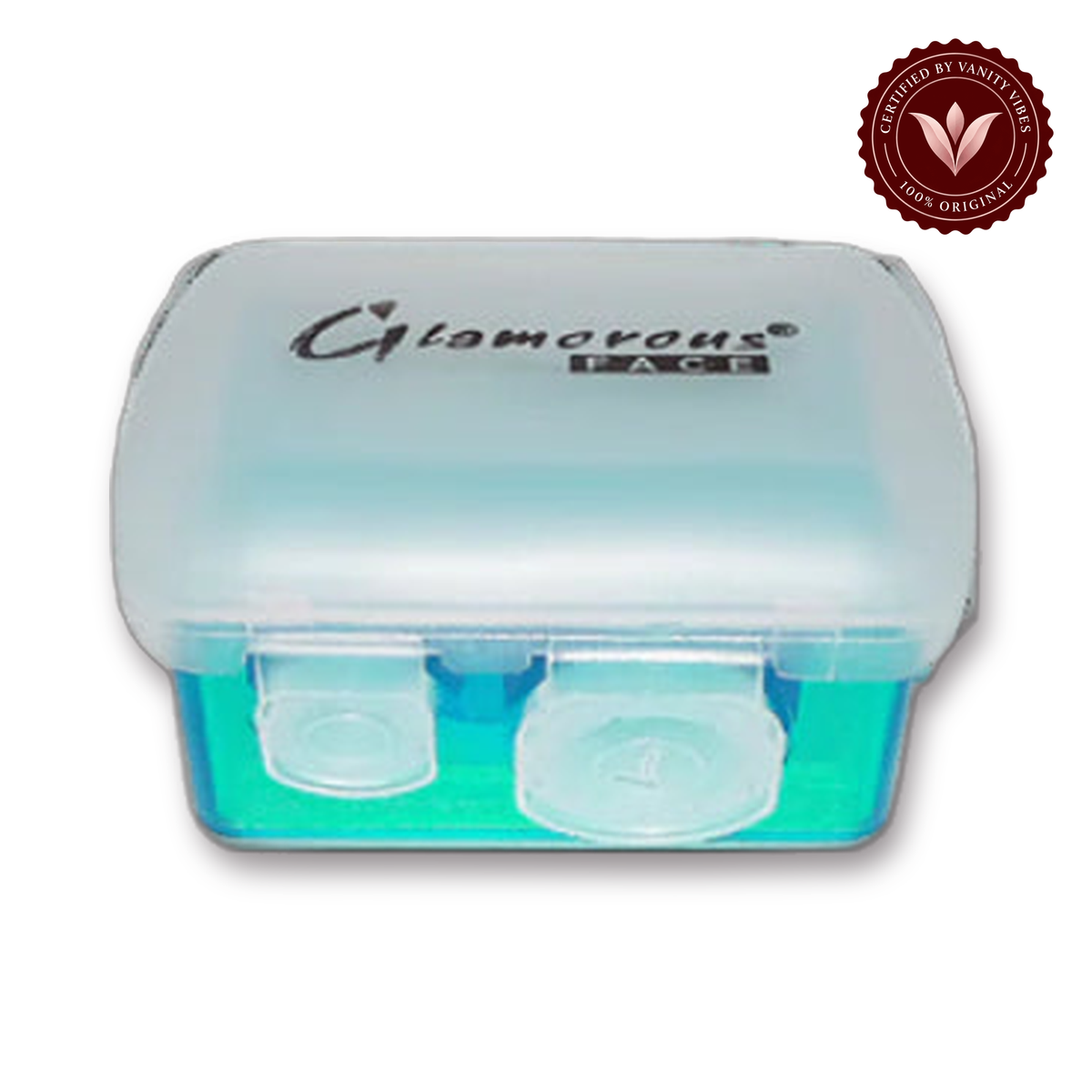 Glamorous Face Pencil Sharpner 2×1(Green) white background product hero with Vanity Vibes badge