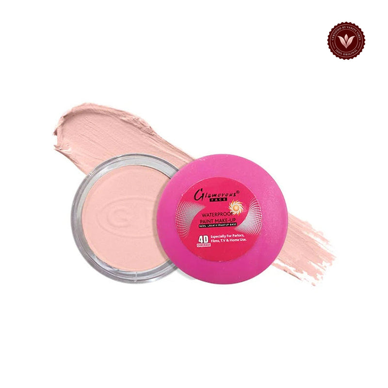 Glamorous Face 4D Foundation Jar Shade 38 on a white background with Vanity Vibes badge