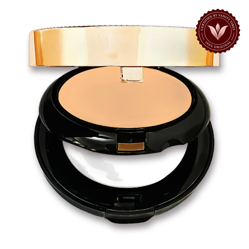 Glamorous Face Ultra Beauty 24H Fresh Wear Double Compact Powder (Shade:03) white background product hero with Vanity Vibes badge
