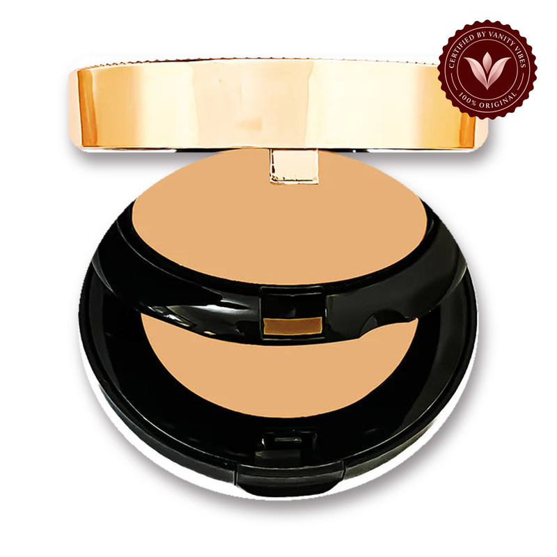 Glamorous Face Ultra Beauty 24H Fresh Wear Double Compact Powder (Shade:02) white background product hero with Vanity Vibes badge