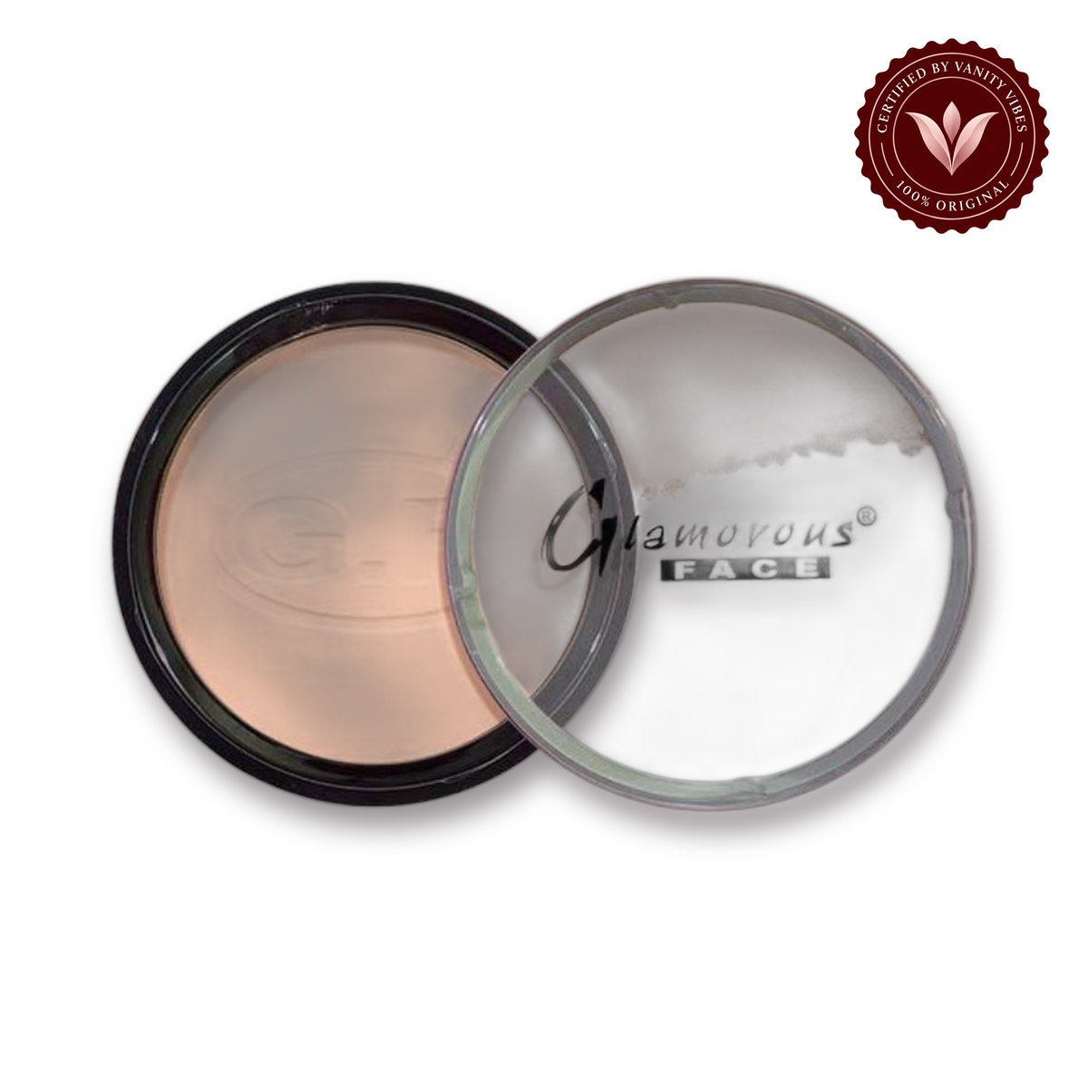 Glamorous Face Refill Pack Face Powder (Shade:06 Natural Fair) white background product hero with Vanity Vibes badge