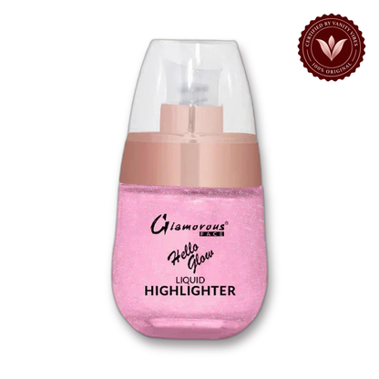 Glamorous Face Hello Glow Liquid Highlighter (Shade:05) white background product hero with Vanity Vibes badge