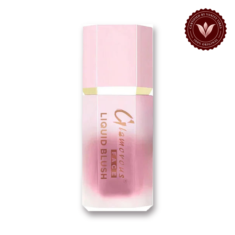 Glamorous Face Liquid Blush Cream (Shade:02) white background product hero with Vanity Vibes badge
