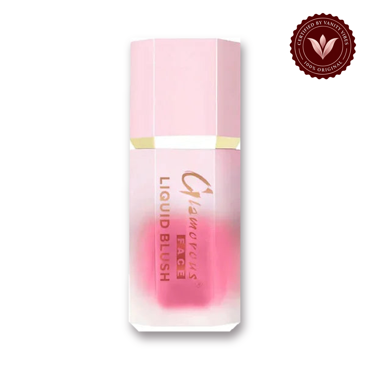 Glamorous Face Liquid Blush Cream (Shade:04) white background product hero with Vanity Vibes badge