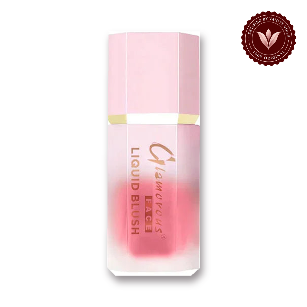 Glamorous Face Liquid Blush Cream (Shade:06) white background product hero with Vanity Vibes badge