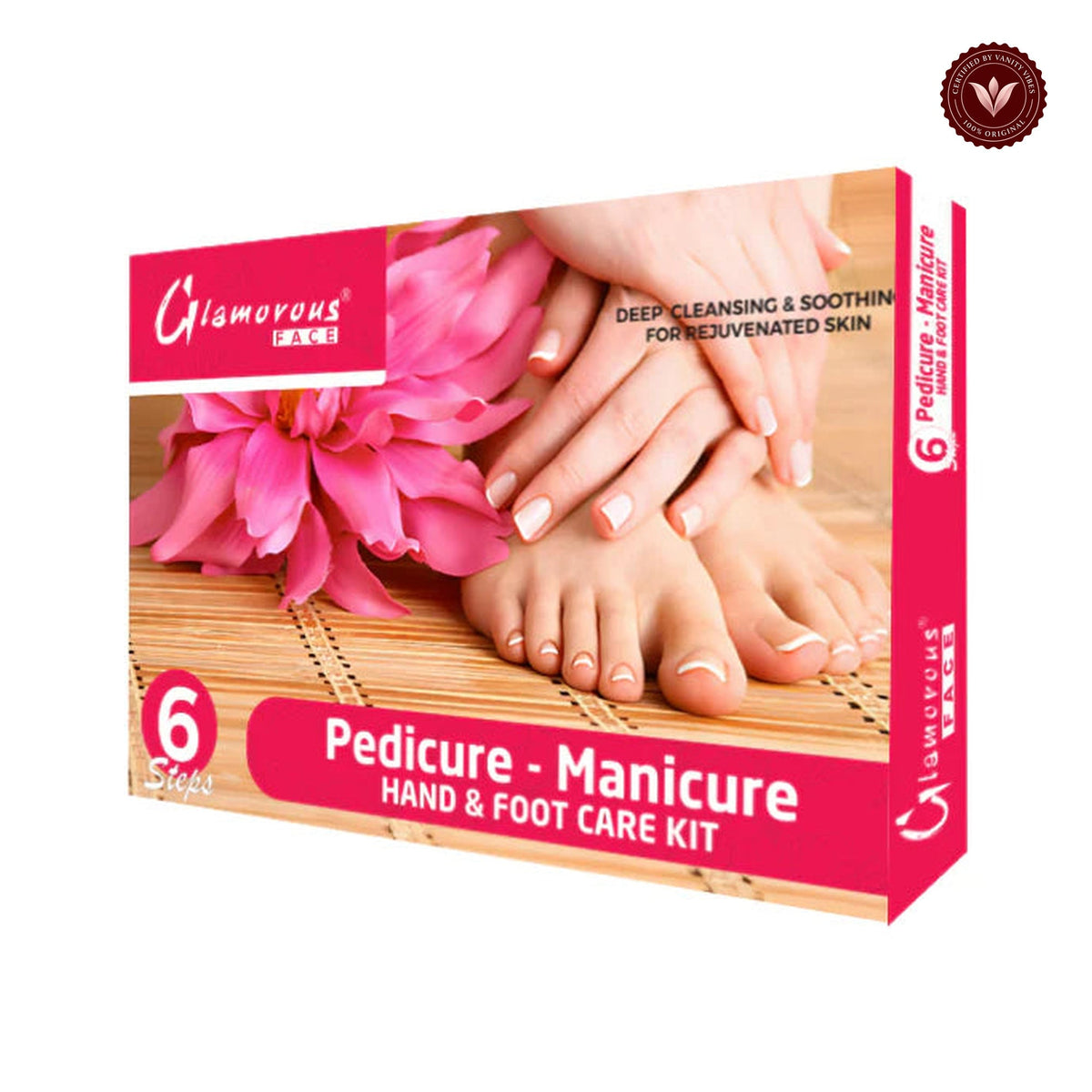 Glamorous Face 6 Steps Mani Pedi Hand & Foot Care Kit on white background