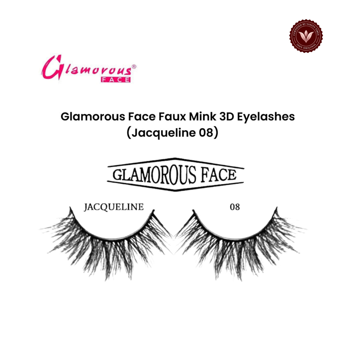 Glamorous Face Faux Mink 3D Eyelashes (Jacqueline 08)