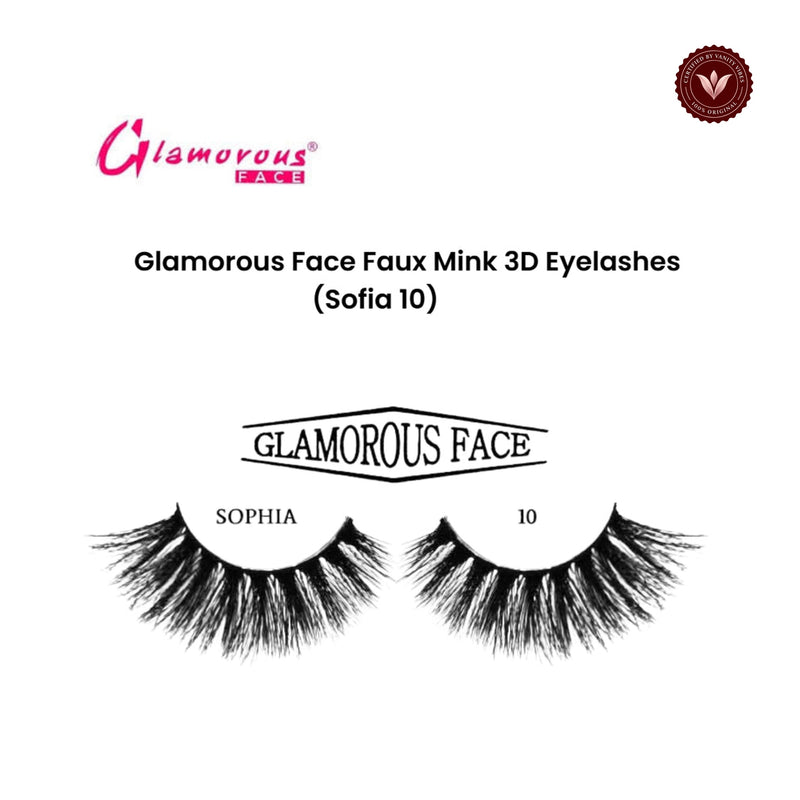 Glamorous Face Faux Mink 3D Eyelashes (Sophia 10)