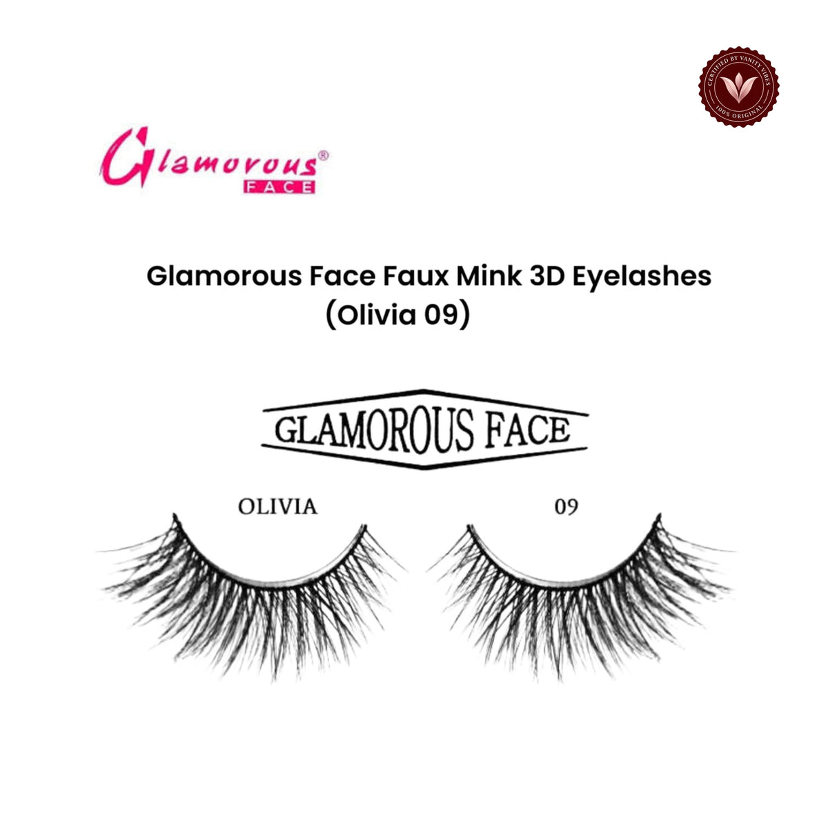Glamorous Face Faux Mink 3D Eyelashes (Olivia 09)