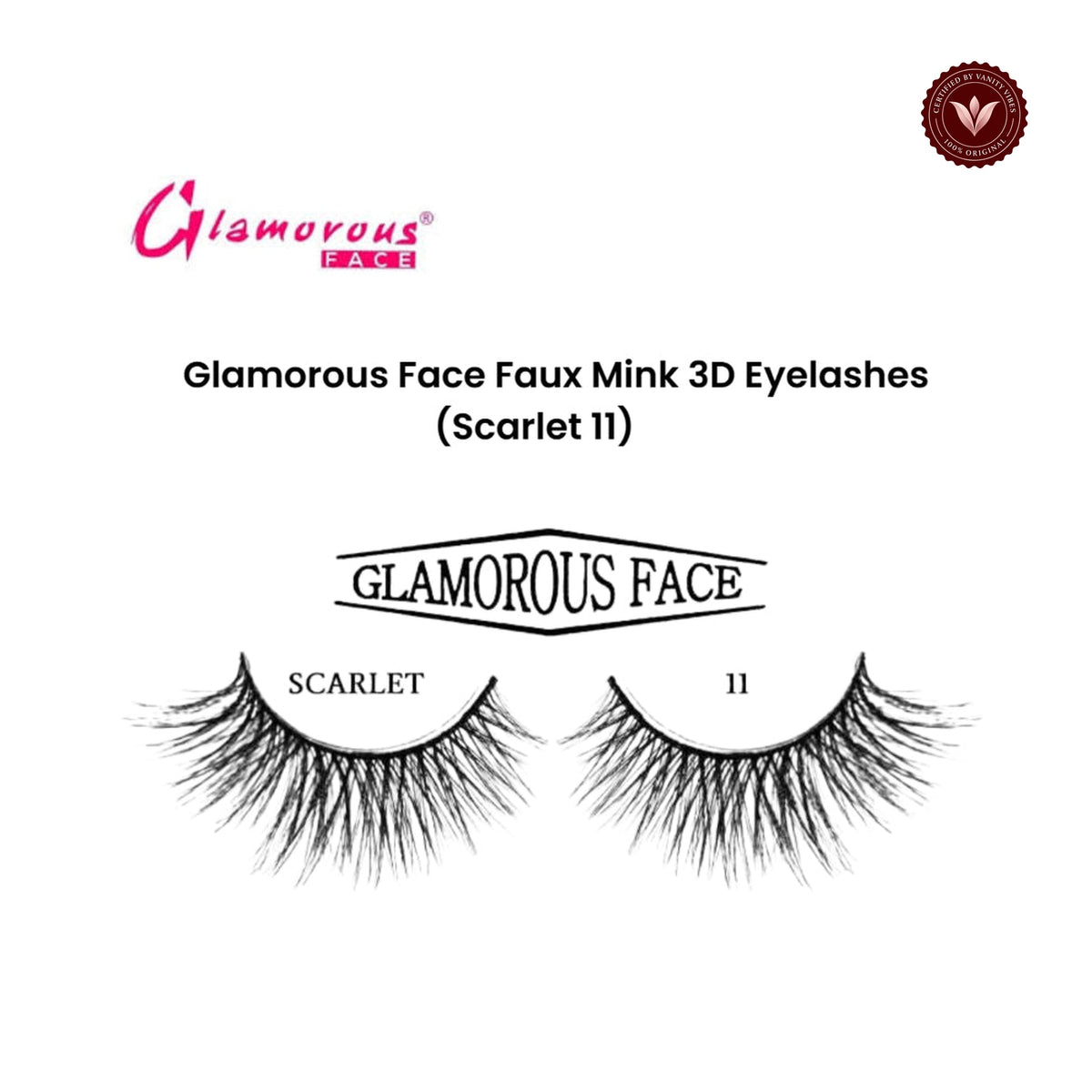 Glamorous Face Faux Mink 3D Eyelashes (Scarlet 11)