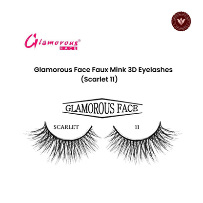 Glamorous Face Faux Mink 3D Eyelashes (Scarlet 11)
