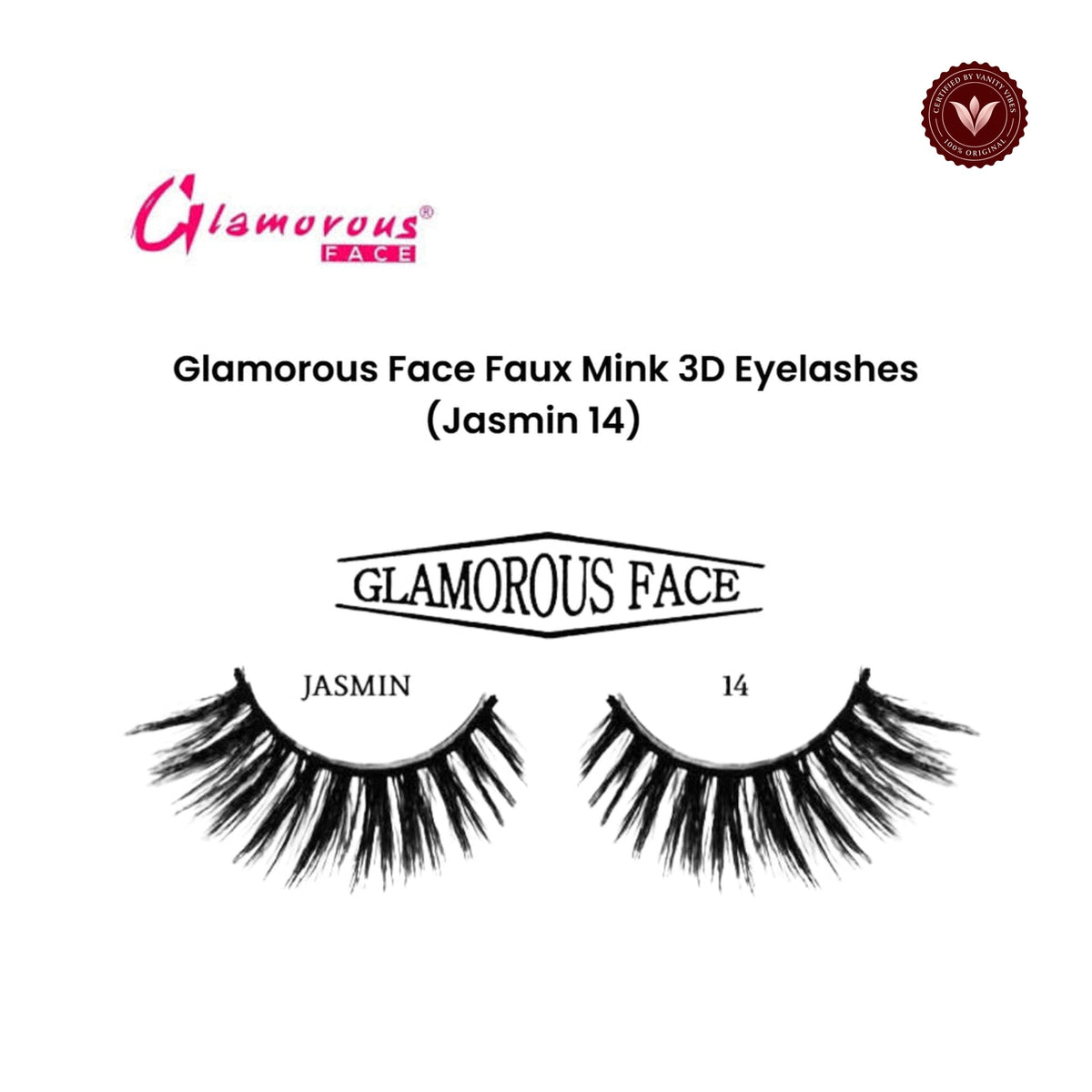 Glamorous Face Faux Mink 3D Eyelashes (Jasmin 14)