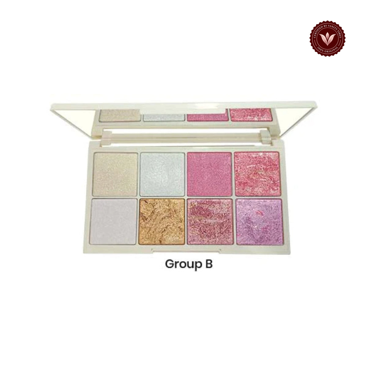 Glamorous Face 8 Colour Teracotta Blush & Shimmer Highlighter Kit (Group B)