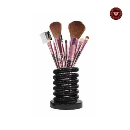 Glamorous Face 8 Pieces Brush Set With Ring Stand (PINK)