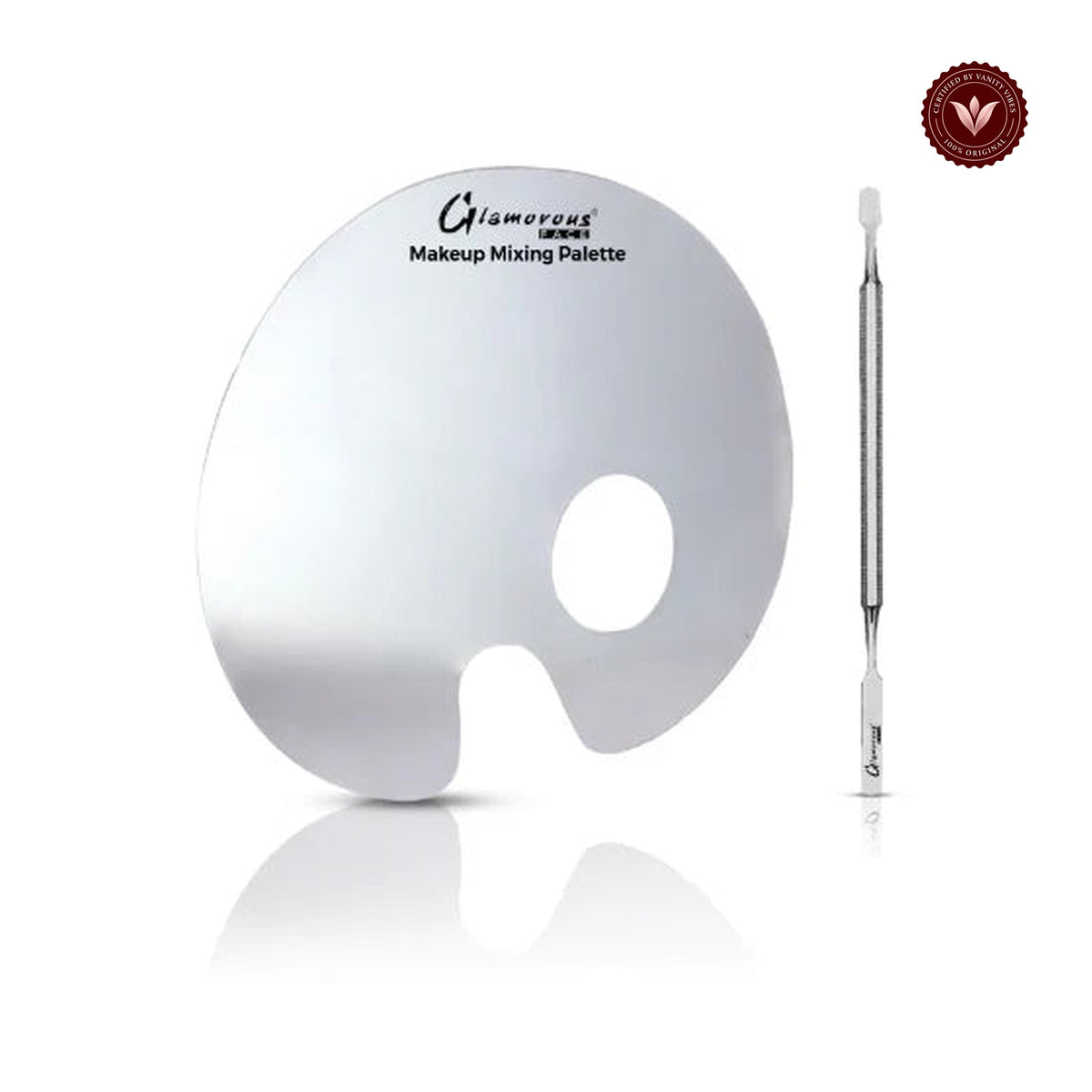 Glamorous Face Foundation & Base Mixing Palette with Spatula Stainless Steel (Small)