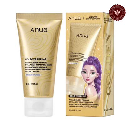 Anua Golden Firming Collagen Wrapping Mask 80ml tube and box on white