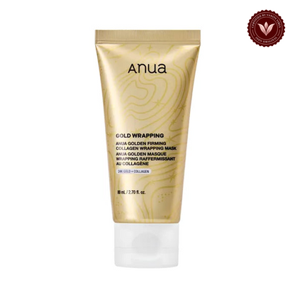 Anua Golden Firming Collagen Wrapping Mask 80ml tube front view on white
