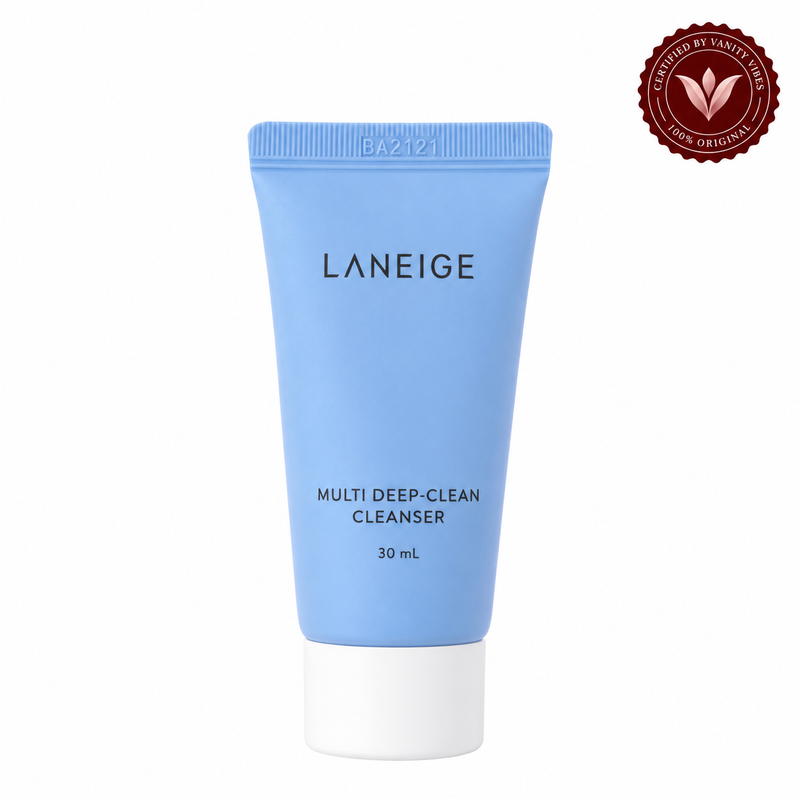 Laneige Multi Deep-Clean Cleanser 30ml – Travel-Size Enzyme Face Wash | Vanity Vibes authenticity seal