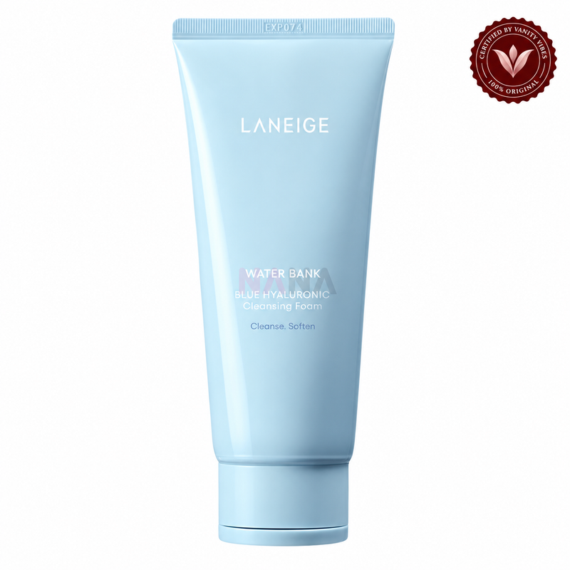 Laneige Water Bank Blue Hyaluronic Cleansing Foam 150g – Hydrating Face Wash | Vanity Vibes authenticity seal
