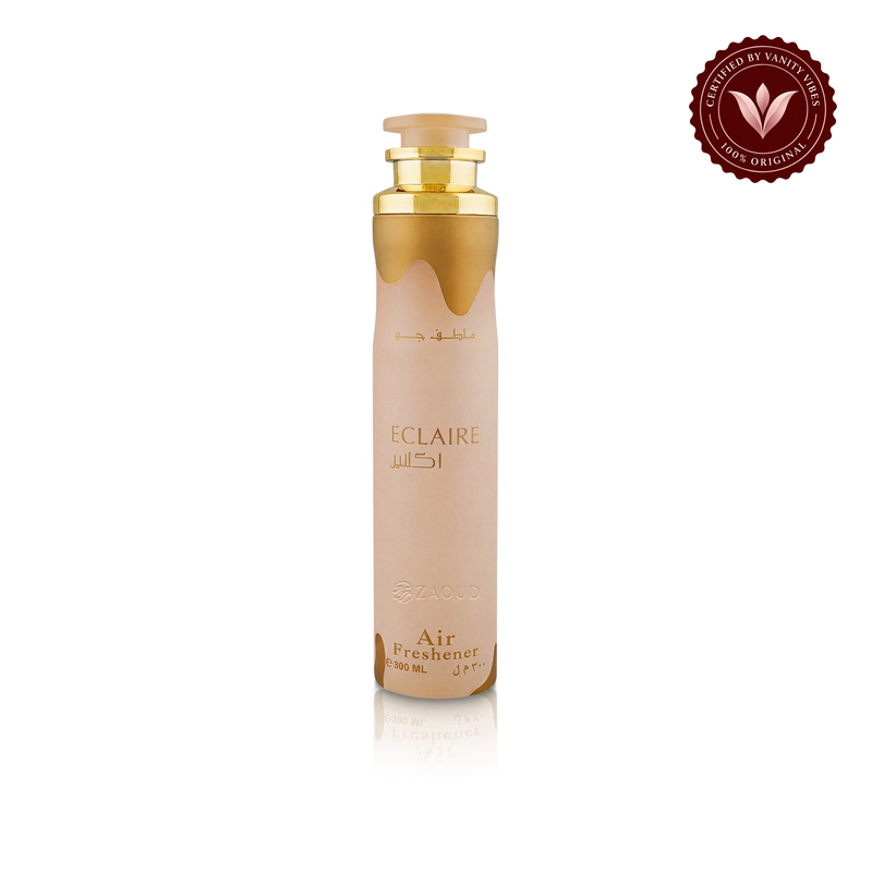Lattafa Eclaire Air Freshener 300ml - Long Lasting Luxury Sweet Floral Gourmand Fragrance Room Spray for Home & Office — front product on white background — Vanity Vibes