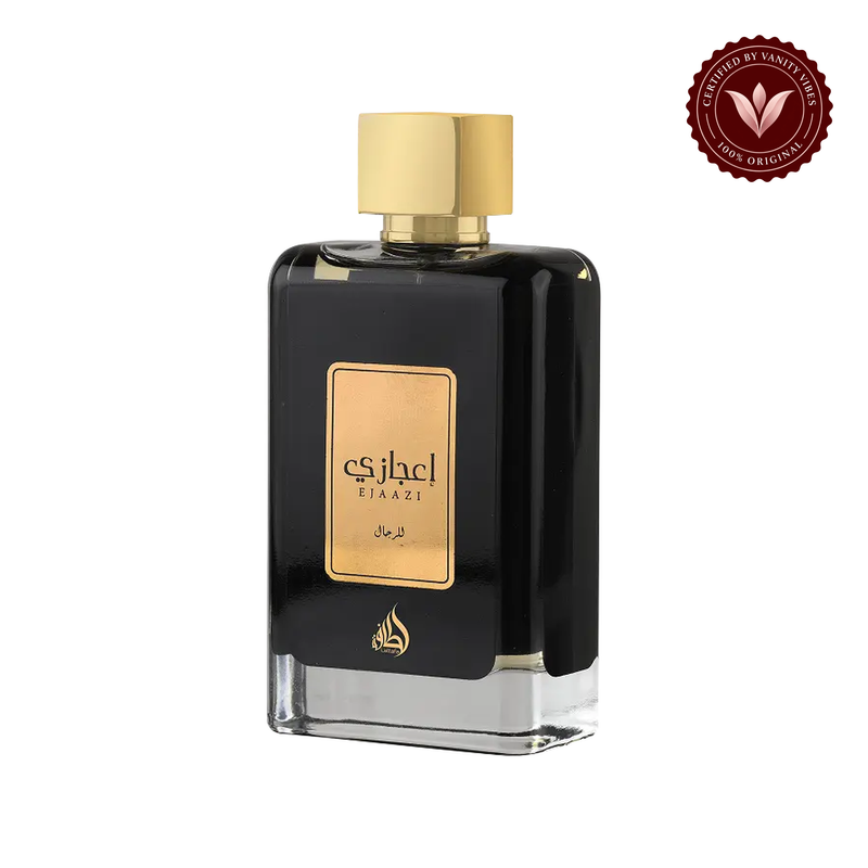 Lattafa Ejaazi Eau de Parfum 100ml - Long Lasting Original Unisex Fragrance for Men & Women — front product on white background — Vanity Vibes