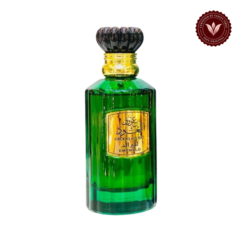 Lattafa Urooq Al Oud Emerald EDP 100ml - Unisex Perfume — front product image