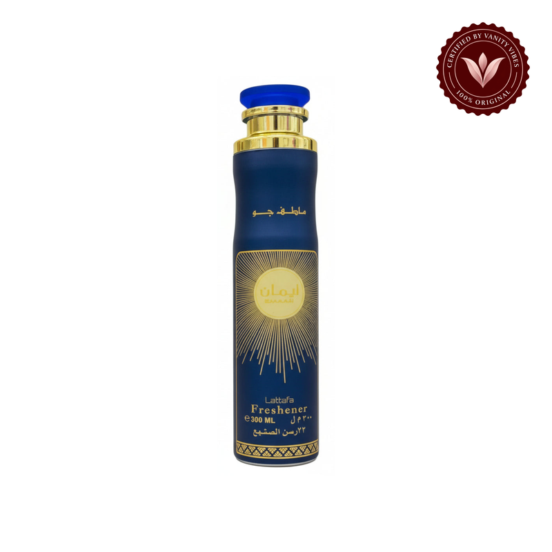 Lattafa Emaan Air Freshener 300ml - Long Lasting Luxury Floral Fresh Room Spray for Home & Office — alternate product view — Vanity Vibes