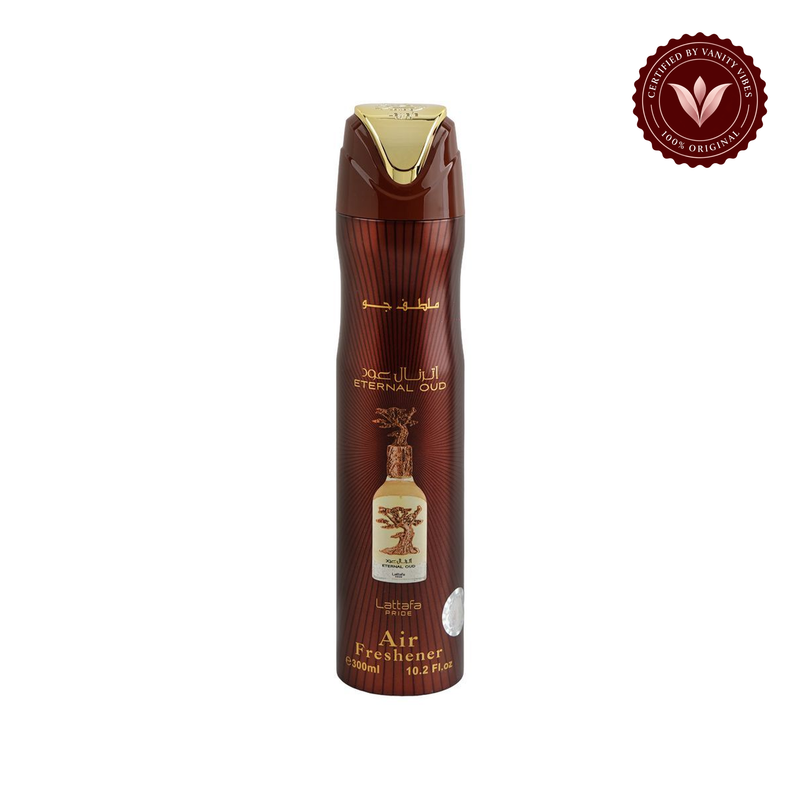 Lattafa Eternal Oud Air Freshener 300ml — front product centered on white — Vanity Vibes