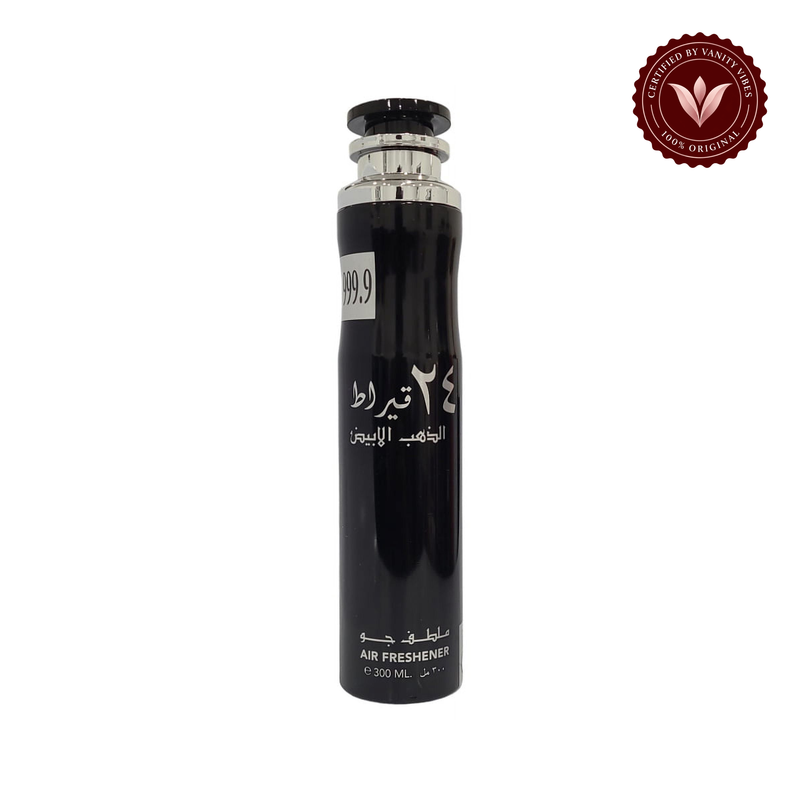 Lattafa 24 Carat White Gold Air Freshener 300ml - Long Lasting Luxury Arabic Room Spray with Fresh Elegant Fragrance — front product on white background — Vanity Vibes