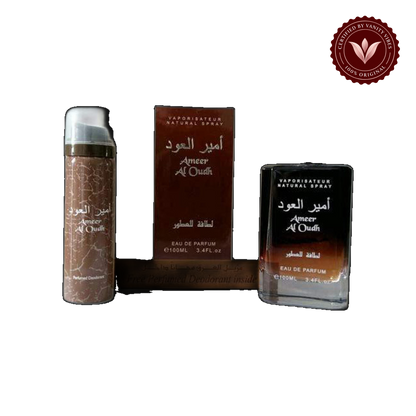 Lattafa Ameer Al Oudh 100ml EDP with Deo — alternate product view — Vanity Vibes