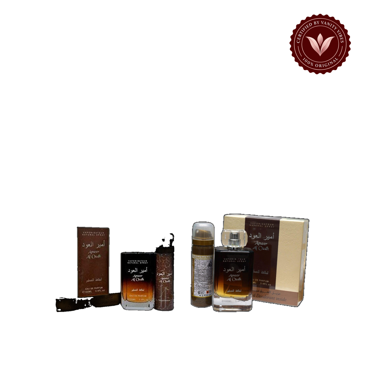 Lattafa Ameer Al Oudh 100ml EDP with Deo — front product — Vanity Vibes