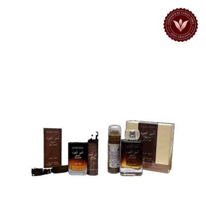 Lattafa Ameer Al Oudh 100ml EDP with Deo — front product — Vanity Vibes