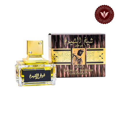 Lattafa Sheikh Al Shuyukh Markaz Concentrated for Men And Women 100ml EDP — secondary product image on white background with Vanity Vibes badge