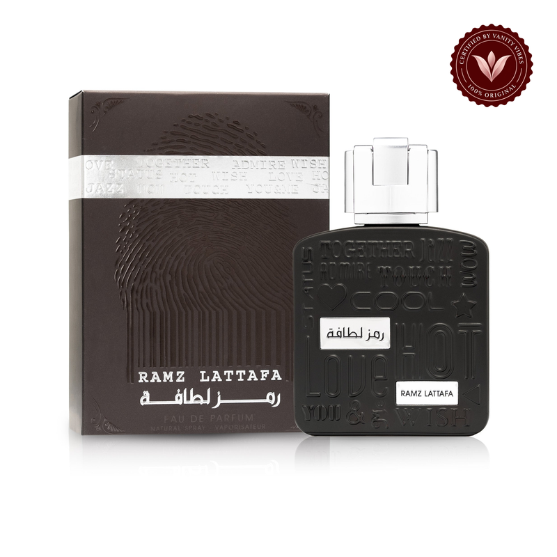 Lattafa product and packaging on white background with Vanity Vibes badge