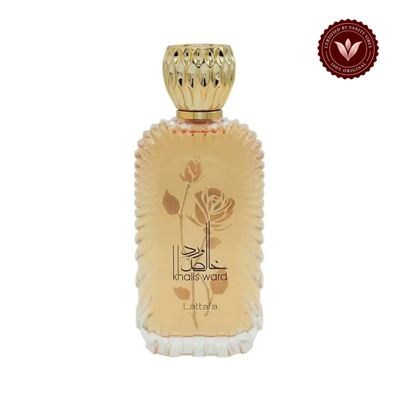 Lattafa Khalis Ward EDP 80ml — centered front product photo on white with Vanity Vibes badge