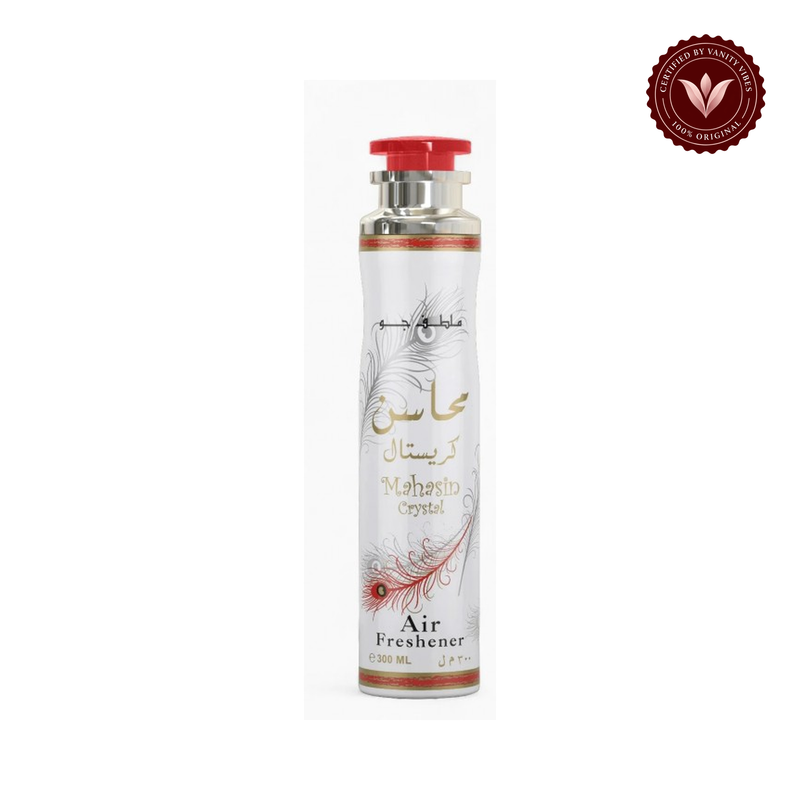 Lattafa Mahasin Crystal Air Freshener alternate product view on white with Vanity Vibes badge