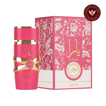 Lattafa Yara Candy Eau de Parfum 100ml — secondary product image on white background with Vanity Vibes badge