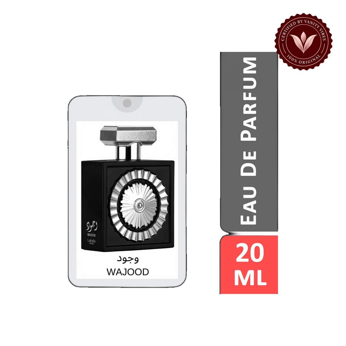 Lattafa Wajood Eau de Parfum Trial Size, 20ml/0.67oz (Unisex) — front product — Vanity Vibes